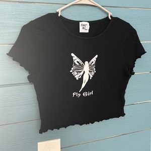 Fairy girl black tee